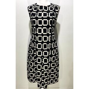 'S Maxmara dress classic geometrics black & white business office casual women S